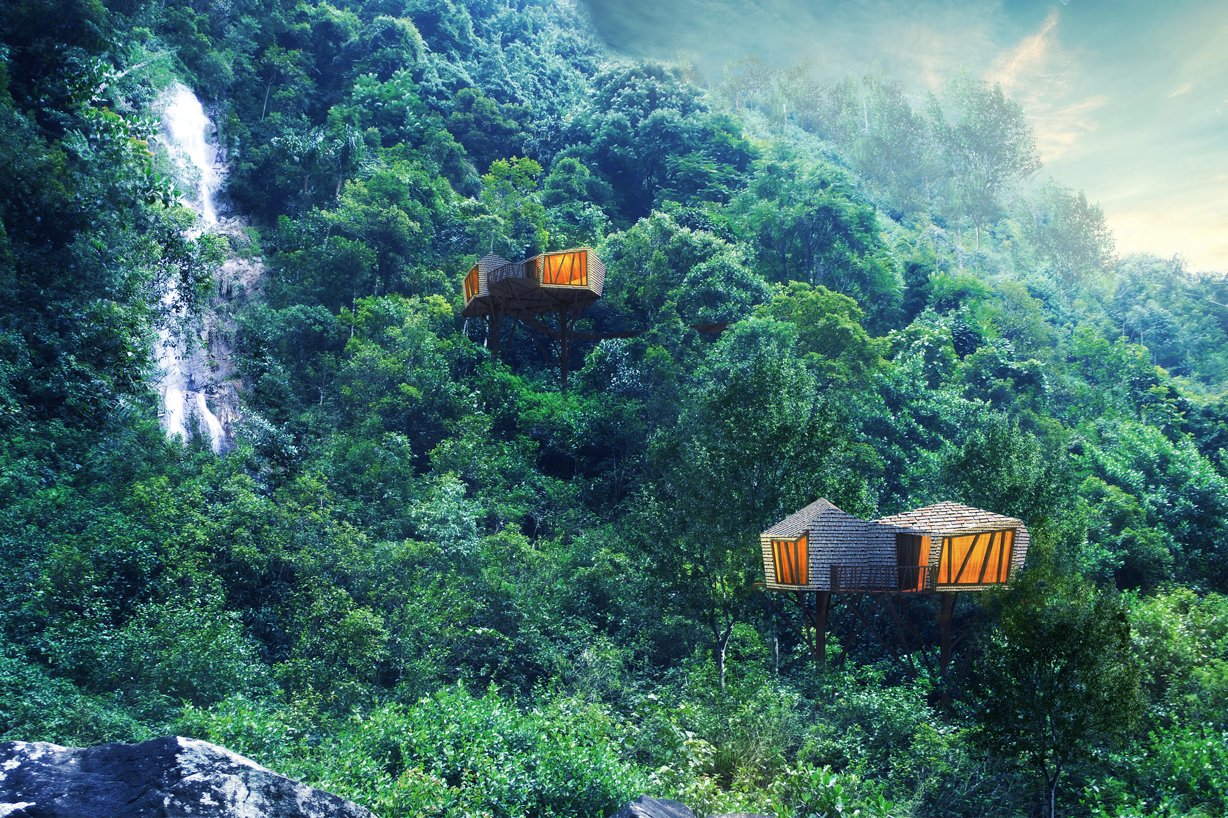 Waterfall retreat, Sri Lanka
